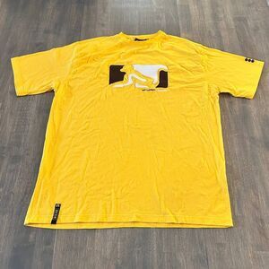 Vintage DrunknMunky T-Shirt Yellow Embroidered Logo‎ Retro Style Skate Size 2XL